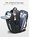 Lekespring Laptop Backpack for Men, 17.3 Inch 30L Water-Resistant Business Rucksack with USB Charging Port for Travel, Work Commute and Overnight Trips, Black