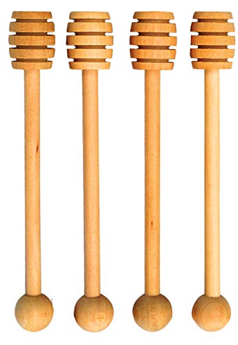 Handmade Wooden Honey Dipper Sticks – 6,5 Inch Wooden Syrup Dippers – Honeycomb
