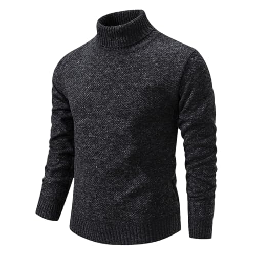 Men's Slim Fit Turtleneck Sweater Casual Knitted Pullover Solid Sweaters