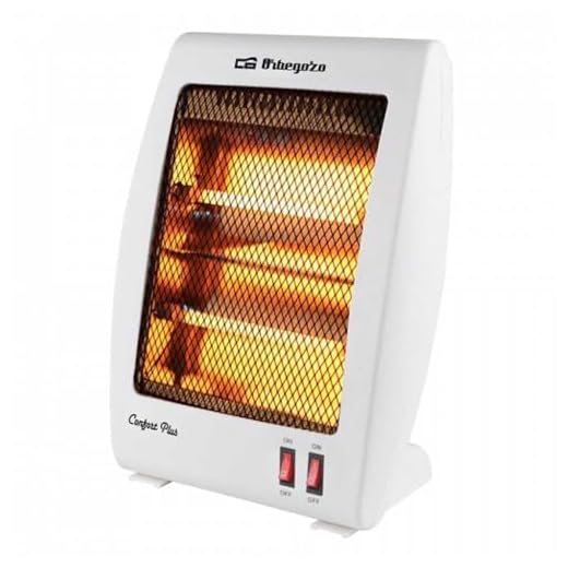 Orbegozo BP 5000 – Estufa de cuarzo con 2 niveles de potencia (400 W y 800 W), doble barra de cuarzo y diseño en color blanco