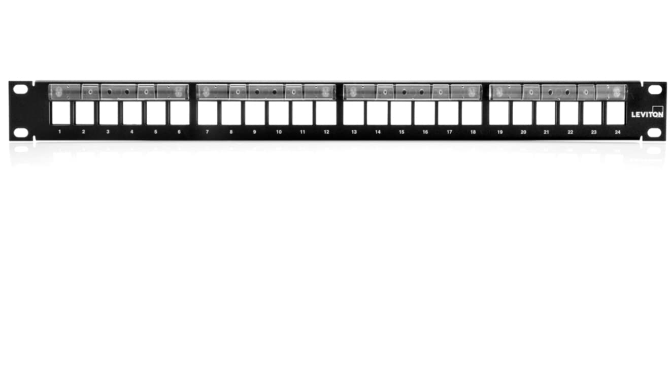Leviton 49255-L24 24P 1U QUICKPORT Patch Panel W/MAG Lens