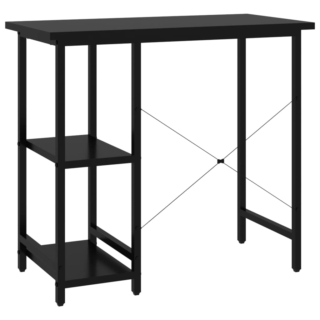 Computertisch Schwarz 80x40x72 cm MDF und Metall, platzsparend mit Kabelmanagement, ergonomisch für Homeoffice und Arbeitszimmer, vielseitig nutzbar als Arbeitstisch oder Gaming Schreibtisch