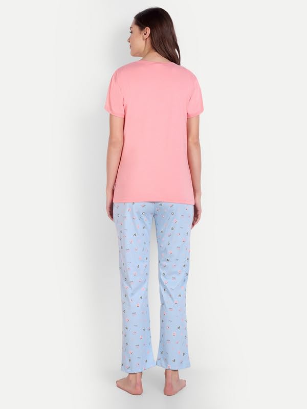 Image of Bedtime story Cotton Night Suit for Women Girls | Women's Cotton Printed Pant & Top Night Suit Set Pyjama Set Sleepwear Nightwear Nightdress Loungewear