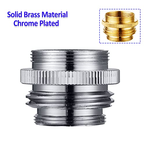 Multi-Thread Garden Hose Adapter, Kitchen Sink Faucet Adapter To Garden Hose, Brass Aerator Adapter For Male To Male And Female To Male, Chrome Plated #TOP1