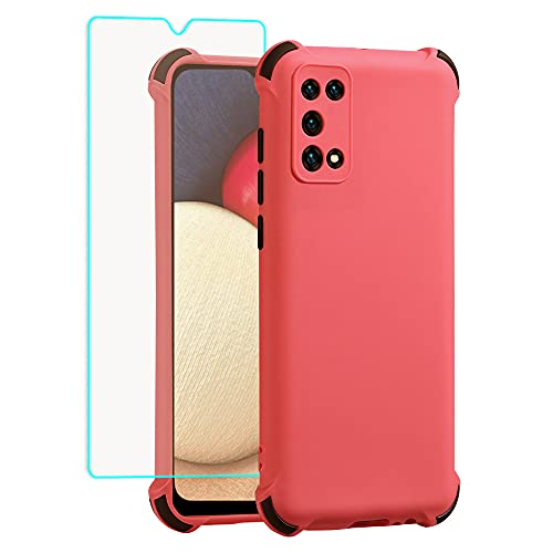 Samsung A02s Case, Galaxy A02s Case with HD Screen Protector, HNHYGETE (US) Silicone Soft Gel Rubber Full Body Protection Cover Drop Protection Case for Samsung Galaxy A02s (Rose Red) Samsung A02s Case, Galaxy A02s Case with HD Screen Protector, HNHYGETE (US) Silicone Soft Gel Rubber Full Body Protection Cover Drop Protection Case for Samsung Galaxy A02s (Rose Red)