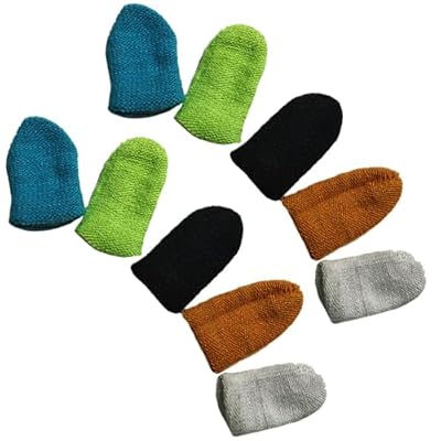 Uonlytech 10pcs Anti-Sweat Finger Sleeves for Gaming Lightweight Touch Screen Finger Covers Protecting from Oil and Fingerprints for Mobile Phone Game Random Color