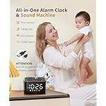 White Noise Sound Machine, Alarm Clock with Sound Machine for Sleeping, White Noise Machine with Digital Clock for Bedrooms, RGB Night Light, 30 Soothing Sounds for Baby Kids Adults - Image 3