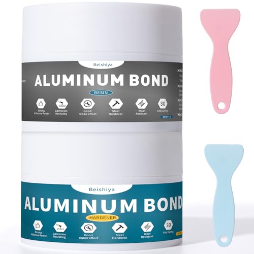 Image of 7 oz Aluminum Putty Repair, Strong Adhesive Power & Rapid Cure Aluminum Epoxy, Epoxy Weld for Hot Tubs, Radiators, Boat Hulls, Tanks & More, Gray Color