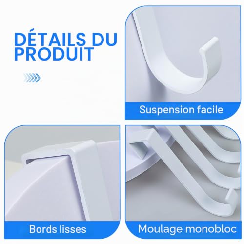 8 Crochets pour Radiateur Salle de Bain, Porte-Serviettes pour Radiateur à Accrocher, Crochets S pour Séchoir à Serviettes, Crochets Blancs pour Salle de Bain Cuisine Dressing – vue 3