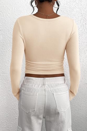 Image of PRETTYGARDEN Women's Fall Long Sleeve Henley T Shirts
