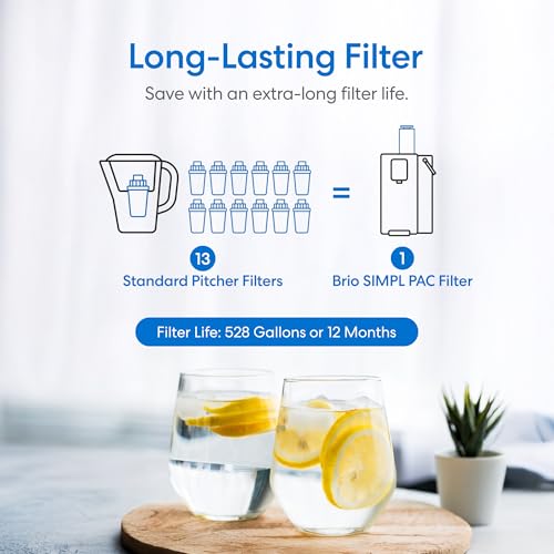 Image of Brio SIMPL W2 Countertop Water Dispenser w /Refillable 2.5L Water Tank, 2-in-1 Sediment & Carbon Filter Included, Room Temp., LED Display w /Touch Buttons, No Plumbing Necessary, White