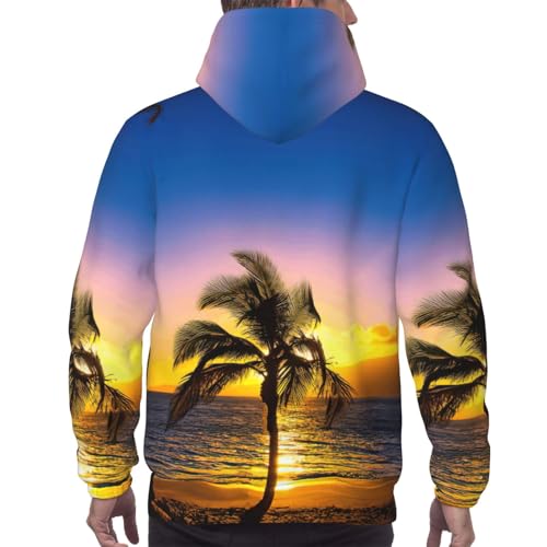 Sweat à capuche hawaïen EdWal en polyester avec poche pour homme