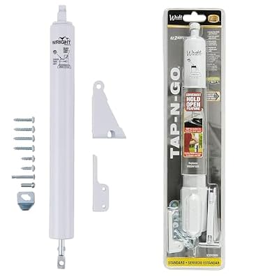 Wright Products Dual Door Closer System - Standard Duty Pneumatic Screen & Storm Door Closers with TAP N GO, White - Enhanced Safety & Smooth Closing
