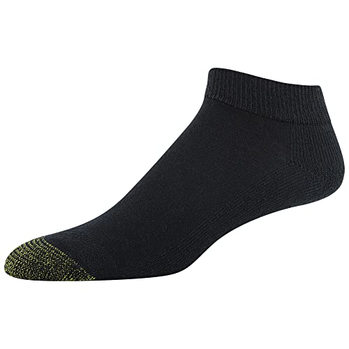 GOLDTOE Men's Cotton Low Cut Sport Liner Socks, 6-Pairs, Black, Large3