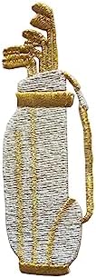 ETDesign #E02919S Small Silver Golf Club, Golf Bag Embroidery Iron On Applique Patch (Size:1.12" by 3.25")