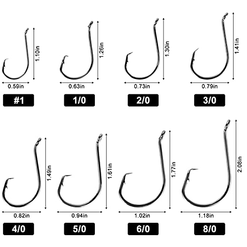 image for LIFSOBEUT 150PCS Premium Fishhooks, Carbon Steel Fishing Hooks , Stron