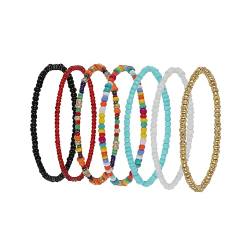 Bracelet à chaîne de Perles tissées YSJNGF stretchable contrasté - 5