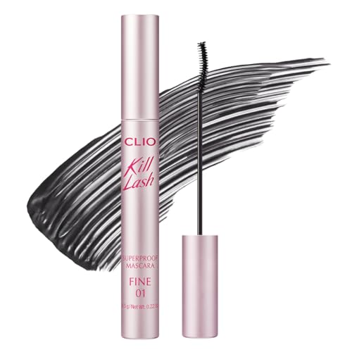 Image of CLIO Kill Lash Superproof Mascara Fine, Waterproof Defining Mascara with Ultra-Slim Triangular Brush, Natural Length, Smudge-Resistant Wear, Safe for Sensitive Eyes (01 Vanilla Black)