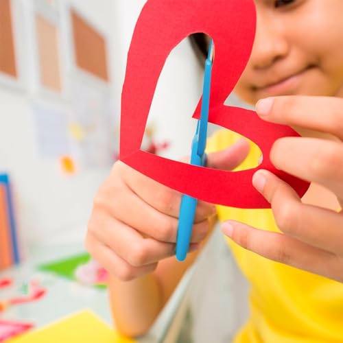 Enid Store Kinderschere ab 2 Jahre mit Sicherung | Rechts- und Linkshänder Kinder Schere mit Feder | Blau