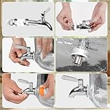 Hisredsun 2 x 4L Glass Drink Dispenser, Beverage Dispenser with Stainless Tap, Glass Water Juice Dispensers with Metal Stand, Water Jug with Tap Perfect for Parties,Weddings,Birthdays - Image 3