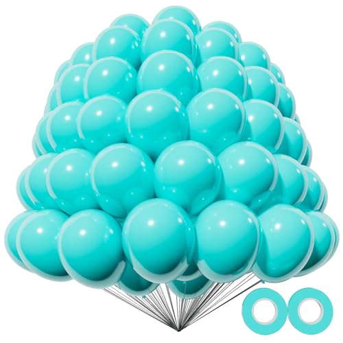 Image of 200pcs Teal Blue Balloons 5 Inch, Small Mini Latex Balloons for Party Birthday Baby Shower Anniversary Festival Arch Garland Decoration