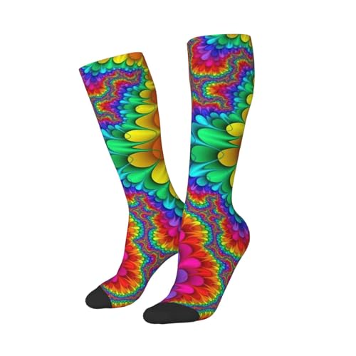 Bright Color Print Socks Tube Socks Adult Stocking Women Men High Stockings for Sports,Running,Travel2