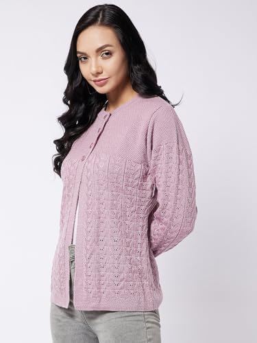 Image of Modeve Self Design Round Neck Casual Women Sweater||Winterwear||