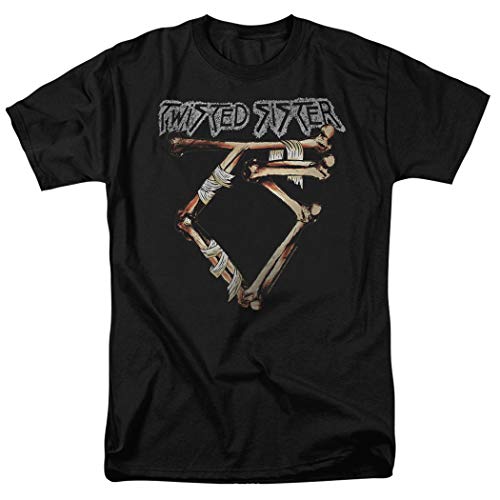 Popfunk Twisted Sister Bone Logo T Shirt & Stickers (Large) Black