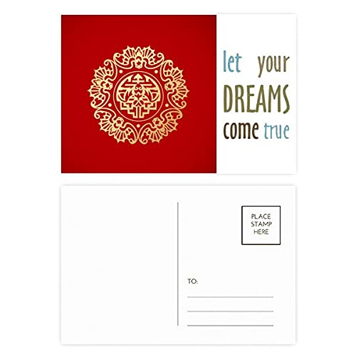 Cartes postales rondes papillon doré Dream Come True papeterie