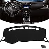 KEYOOG Dashboard Cover Dash Mat Fit for Ni-ssan Sentra 2019-2013 (without HUD Models),Car Dash Board Mat Anti-Glare Carpet,Non-Slip Pad Sunshield Protector (Black)
