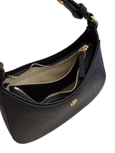 Image of Tory Burch Women's Emerson Zip Shoulder Bag (Black)
