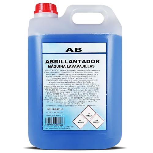 Abrillantador para Lavavajillas 5 litros | Vajilla Limpia, Seca y Brillante