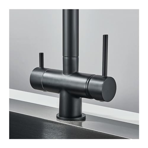 Robinet d'eau potable noir pour éliminer les bouteilles avec sa douchette