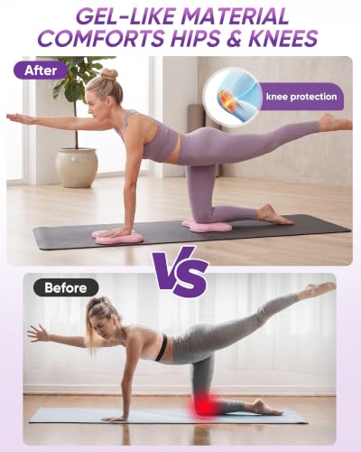 Image of 2-4 Pack Yoga Knee Pads, TPE Cushion for Pilates Exercise