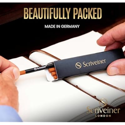 Scriveiner Rollerball Refill Black Medium - 4 Rollerball Refills Designed for Scriveiner Pens - Safety Ceramic Non Dry Roller Pen Refill M - Schmidt 888 Size Made in Germany