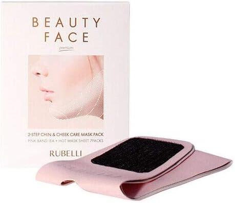 RUBELLI Beauty Face Premium (Pink Band 1ea + Hot Mask Sheet 7ea) Chin, Cheek Mask Pack