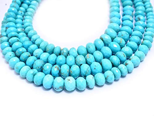 Perles de Turquoise précieuses en fil de 8" pour composer un cadeau fait main inoubliable