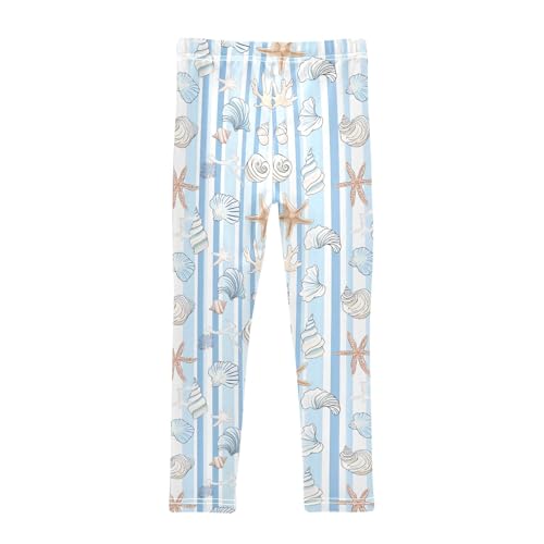 senya Girls Printed Leggings Yoga Pants Starfish Shell Pattern for Kids in 4t to 10 Years, 4T2