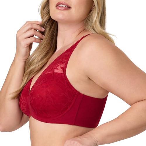 Image of Bali Women's Wireless Bras for Women - Breathe Lace Cotton Modal No Underwire Bra, Adjustable T-Shirt, Plus Size