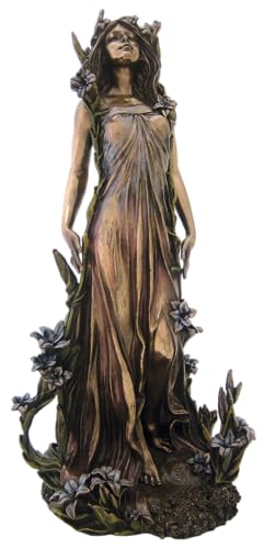 Estatua French Art Nouveau Lilies Alphonse Mucha 11 Pulgadas