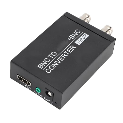 Asixxsix Convertidor de BNC a HDMI, CVBS PAL NTSC BNC a HDMI Video Audio Converter para la Cámara de Seguridad CCTV Monitor, Coaxial para Convertidor HDMI con Cable USB