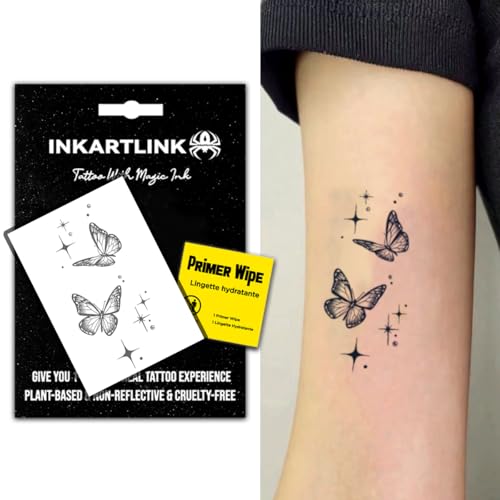 INKARTLINK Cute Butterfly Temporary Tattoos, Realistic Waterproof