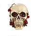 Crafts Kreative Harz-Schädel-Rose Statue Halloween Skulptur Home Office Schreibtisch Dekor Spielzeug Geburtstags-Geschenk-Halloween-Party-Dekoration