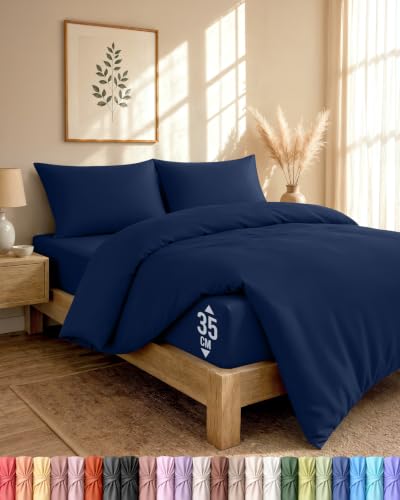 Utopia Bedding 4 Piece Double Bedding Set (Navy)