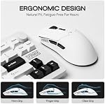 EPOMAKER Click Lite Wireless Gaming Mouse, 800 to 12,000 DPI Adjustable, PAW3311 Sensor, 500mAh, 59g, 2.4G/BT/USB-C Rechargeable Wireless Mouse with 5 Programmable Buttons (White)