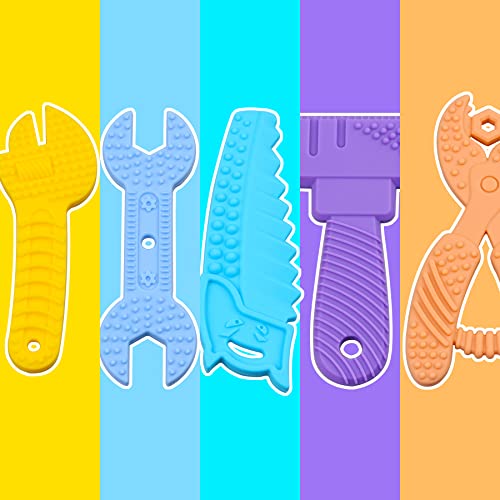 Majobee ‎LK003 5Pcs Baby Teething Toys, Silicone Sensory Teether Toys For Babies, Infant Toys 0-6 Baby Shower Gifts thumb #2