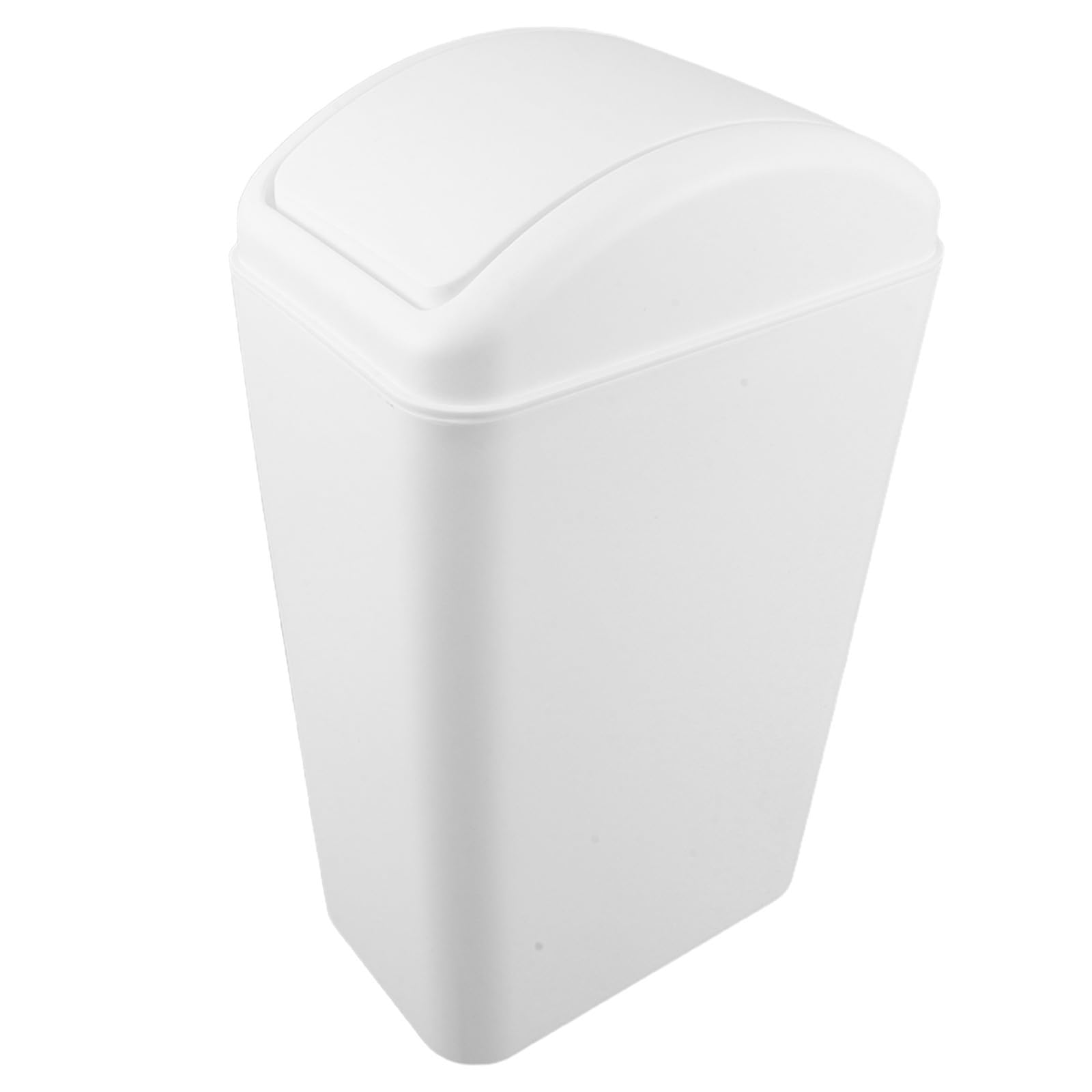 EXCEART Cubo con Gran Capacidad con Tapa Abatible de Basura de Plástico Blanco y Diseño Estrecho y Mecanismo Oscilante que Minimiza Olores para Cocina, Baño y Dormitorio