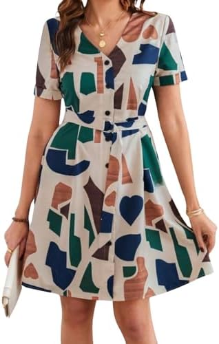 Leriya Fashion Summer Dress for Women | Short One Piece A-Line Midi Dress | Lightweight Vacation Wear & Daily Casual Outfit