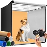 DUCLUS Light Box Photography 80 cm, Professional Portable Photo Studio Box 32 inch with 3 Adjustable LED Light Panels & 80W 97+ CRI 5600K Stepless Dimming, 6 PP Backdrops for Large Product Photography