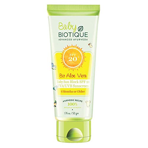 Biotique Bio Aloe Vera Baby Sun block SPF 20 UVA/UVB Sunscreen (50 g)